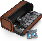 Pill Organizer 2 Times a Day, Am Pm Twice Daily Pill Case, Detachable Large Travel Pill Box 7 Day, Weekly Pill Container for Vitamin Medicine Supplement Fish Oil (Brown)