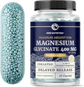 Magnesium Glycinate 400mg | High Absorption Magnesium for Sleep, Calm, Muscle Relaxation, Heart, Bone & Nerve Support for Women & Men | Advanced Microbeadlets | Chelated Mag Glycinate | 60 Ct.