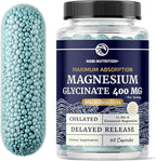 Magnesium Glycinate 400mg | High Absorption Magnesium for Sleep, Calm, Muscle Relaxation, Heart, Bone & Nerve Support for Women & Men | Advanced Microbeadlets | Chelated Mag Glycinate | 60 Ct.