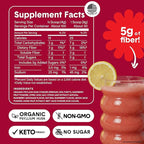 Bellway Super Fiber Powder + Fruit, Sugar Free Organic Psyllium Husk Powder Fiber Supplement for Regularity, Bloating Relief & Digestive Health, Plant-Based, Raspberry Lemon (50 Servings)