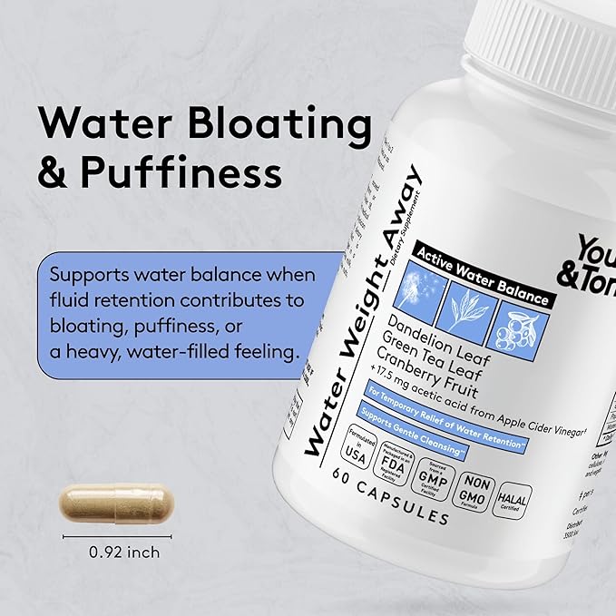 Youth & Tonic Belly Bloating Relief for Gas, Gut & Water Debloating – Digestion & Fluid Retention Support with Activated Charcoal for Women & Men– 150 Pills