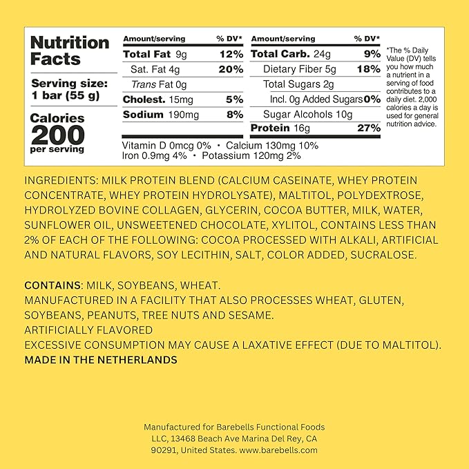 Barebells Soft Protein Bars Caramel Choco - 12 Count, Pack of 2 - Protein Snacks with 16g of High Protein - Fluffy Chocolate Protein Bar with 2g of Total Sugars - Soft Protein Snack & Breakfast Bars