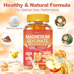 Magnesium Glycinate Gummies 600mg High Absorption, Magnesium Glycinate for Women and Men with Vitamin D, B6, and CoQ10 for Adults & Kids, Magnesium Supplement for Calm Support & Sleep, 120 Count
