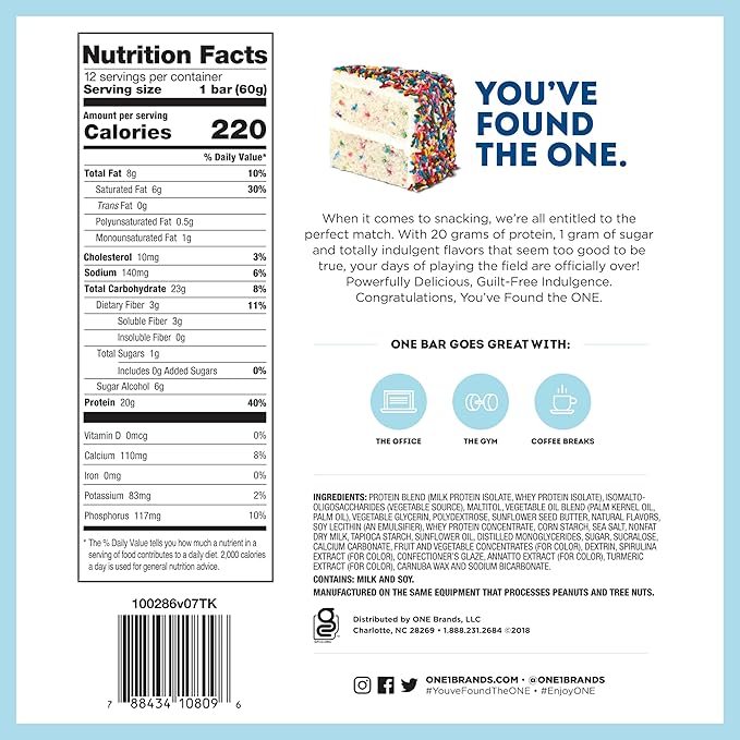 ONE Protein Bars, Best Sellers Variety Pack, Gluten Free Protein Bars with 20g Protein and 1g Sugar, Pantry Staples, 2.12 oz (12 Count)