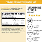 NatureWise Vitamin D3 2000iu (50 mcg) 30-Day Supply for Immune Support, Healthy Muscle Function, and Bone Health - Non-GMO, Gluten Free in Organic Extra Virgin Olive Oil, (Mini Softgel), 30 Count
