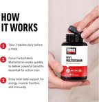 Force Factor Men’s Multivitamins, Multivitamin for Men Plus Amino Acids Supplement with 27 Vitamins and Minerals, and Phytonutrients to Support Energy, and Immunity, 60 Tablets