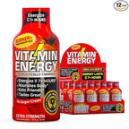 Vitamin Energy Burner+ Extra Strength Energy Shot Pomegranate Açaí 12 Pack, 260mg Natural Caffeine, 25mg Ketones, Green Tea, EGCG, Metabolism, Endurance, Zero Sugar, Gluten-Free, Vegan, 1.93 fl oz
