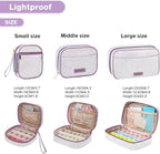 Weekly Travel Pill Organizer Pill Case for Purse with Removable 7 Day Pill Box Holder,Cute Medication Organizer Pill Container for Medicine, Vitamin, Fish Oils,Supplement (Purple, Small)