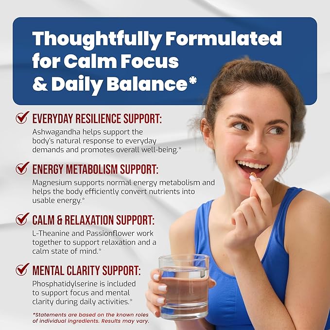 VEGATOT Organic Cortisol Wellness Complex 15-in-1 Formula with Magnesium Ashwagandha St. John's Wort Valerian Rhodiola Rosea Passionflower Chamomile