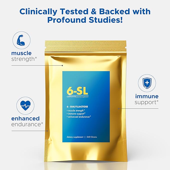 100% Pure 6-Sialyllactose (6-SL) - Muscle Support Supplement to Increase Strength, Build Lean Muscle Mass, Enhance Recovery, and Boost Performance - 3-Month Supply