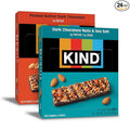 KIND Nut Bars, Dark Chocolate Nuts & Sea Salt, Peanut Butter Dark Chocolate, Gluten Free, Low Sugar, 6-7g Protein, 24 Count