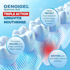 Gengigel Hyaluronic Acid Mouthrinse (150 ml), Oral Care Solution for Gum Health, Reduces Discomfort & Promotes Healing, No Alcohol or SLS, Vegan & Kosher