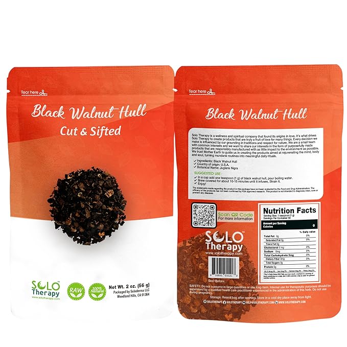 Black Walnut Hull Tea Cut and Sifted - 56 grams - Juglans nigra Herbal Tea - Resealable Bag - 56 grams - Premium Quality (Black Walnut Hull)