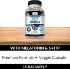 Kaya Naturals - Sleep Support Formula with Melatonin - Aid Support Vitamin Supplement - Sleep Stress and Mood Support - L-Tryptophan, Passion Flower, Ashwagandha and More (30 Count) (Pack of 2)