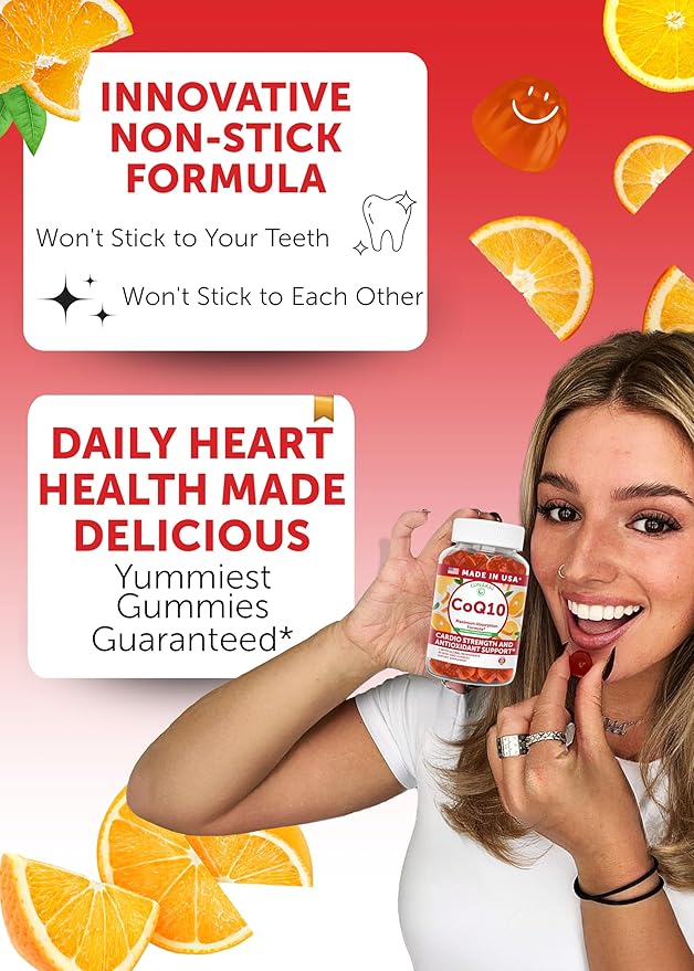 Lunakai USA Made CoQ10 Gummies for Adults – 200mg High Potency Coenzyme Q10 Supplement for Daily Heart, Energy & Antioxidant Support for Women & Men, Non-GMO, 60ct