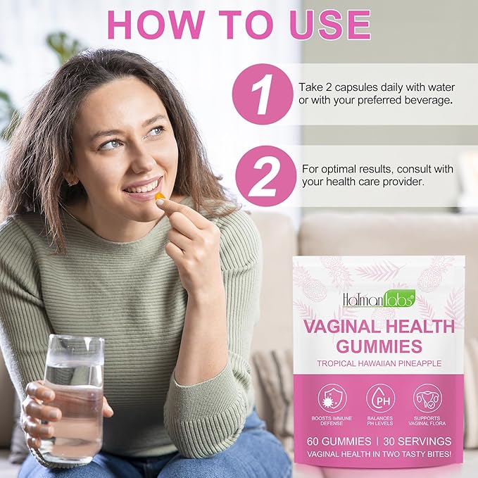 60 PCS Vital Vaginal Probiotics Source Feminine Gummies PH Balance for Women Feminine Balance Gummies Womens Vaginal Health Supplement