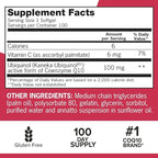 Qunol Mega Ubiquinol 100mg CoQ10, Superior Absorption, Patented Water and Fat Soluble Natural Supplement Form of Coenzyme Q10, Antioxidant for Heart Health, 100 Count Softgels