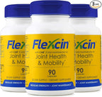 Flexcin Joint Health & Mobility Formula with CM8 (Cetyl Myristoleate) - Joint Supplements for Men and Women with Glucosamine, MSM, Collagen Type II - 3 Pack (270 Capsules)