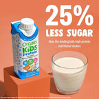 Orgain Organic Kids Nutritional Protein Shake, Vanilla, Healthy Kids Snacks, 8g Dairy Protein, 3g Fiber, 22 Vitamins & Minerals, No Soy ingredients, Gluten Free, Non-GMO, 8.25 Fl Oz (Pack of 24)