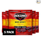 Jack Link's Teriyaki Beef Jerky Multipack - (5 Pack) 0.625 oz Bags - Ready to Eat Real Meat Protein Snacks - 7g Protein per Serving - Made with 100% Real Beef