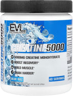 Evlution Nutrition Creatine 5000 - Supports Faster Recovery, Lean Muscle Growth & Performance - Pre & Post Workout Powder - 5000mg Pure Creatine Monohydrate Per Serving - 40 Servings - Blue Raz