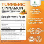Turmeric Curcumin Supplement Gummies - 95% Curcuminoids with Turmeric Ginger, Black Pepper for Best Absorption, Nature's Vegan Joint Support, Non-GMO, Gluten Free, Tasty Cinnamon Flavor - 120 Gummies
