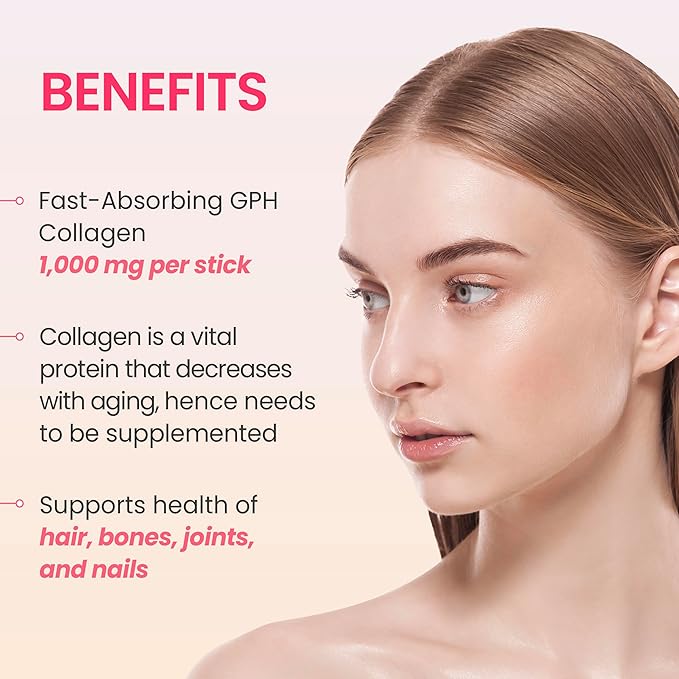 K-Nutra K-Collagen Soft Peach (15.9oz, 30 Sticks) - Holiday Gifts - Skin, Hair, Nail Health, Tasty Jelly, Fast Absorption. Low-Molecular Marine Collagen, Vitamin C