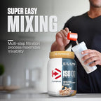 Dymatize ISO100 Whey Protein Powder Isolate, Cinnamon Cereal, 25g of Protein, 5.5g BCAAs, Less Than 120 Cal., Gluten Free, 1g Fat, 1g Sugar, 2g Carb (20 Servings)
