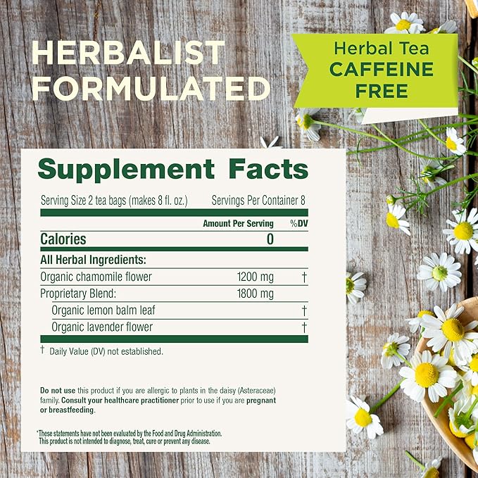 Traditional Medicinals Tea, Organic Chamomile & Lavender, Stress Relief, 48 Tea Bags