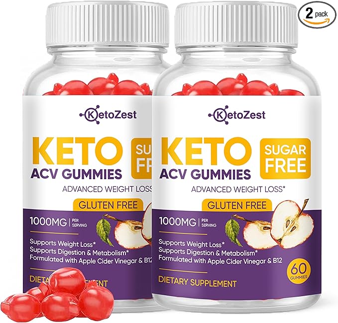Keto Acv Gummies for Advanced Weight Loss & Belly Fat Burn - Pro Active Super Apple Cider Vinegar Gummies - Rapid Fat Burner Diet Supplement for Women Men - Sugar Free & Gluten Free (1000MG)