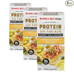 Bumble Bee Prime Protein on the Run Tuna Snack Kit - Gourmet Tuna Marinated in Olive Oil & Zesty Lemon with Crackers and Serving Utensil - 19g of Protein Per Serving (Pack of 3), Easy Open Cans