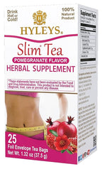 Hyleys Slim Tea Pomegranate Flavor - Weight Loss Herbal Supplement Cleanse and Detox - 25 Tea Bags (1 Pack)