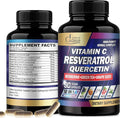 Organic Cadane Resveratrol Supplement - 12in1 Blended with VIT.C, Quercetin, Berberine, Turmeric, Green Tea & More - 90 Capsules 3 Month