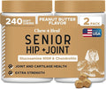 Glucosamine for Dogs Hip and Joint Supplement -240 Soft Chews for Senior Dogs with Glucosamine, Chondroitin, MSM, and Omegas -Mobility, Cartilage, Joint Health -Peanut Butter Flavor (2 Jars of 120)