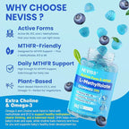 L Methylfolate Gummies & Methyl B12, Active 5-Mthf Methylated Folate 5mg Supplement for Women Men w/Methyl B Complex,Choline,Magesium,Omega-3,Methyl Folate for Methylation,Focus,Mood,Sugar Free,2Pack