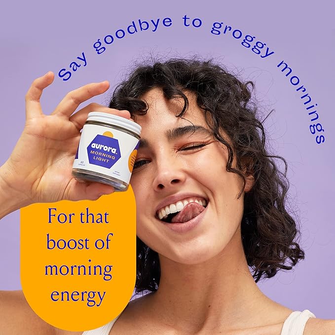 Morning Light, All-Natural Brain Booster, Immune Booster, and Energy Supplement, with Ashwagandha, Holy Basil, Maca Root, and Vitamin B Complex, 60 Capsules - Aurora