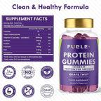 Protein Gummies – 12g High Protein Snack, Grape Twist Flavor, No Added Sugar, Whey Protein Gummies, Supports Muscle Recovery, Post Workout Supplement (60 Gummies)