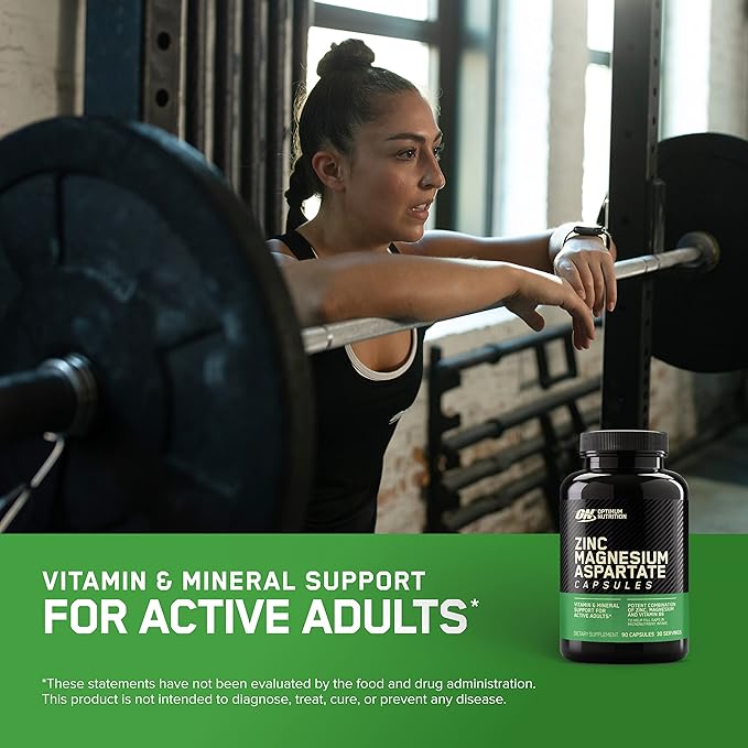 Optimum Nutrition Muscle Recovery and Endurance Supplement for Men and Women, Zinc and Magnesium Supplement, 90 Count