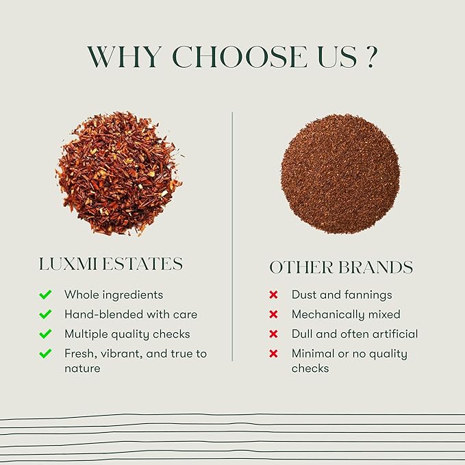 Luxmi Estates Rooibos Vanilla | Calming and Relaxing | Loose Leaf - 100g/3.52oz (50 Cups)