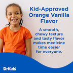Dr. Kids Children’s Pain and Fever Gummy Bite - Chewable Acetaminophen for Kids Ages 2-11, Pre-Measured Soft Chews for Headache, Sore Throat, Cold and Flu, Orange Vanilla Flavor, 24 Count