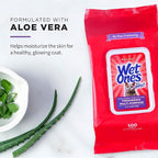 Wet Ones for Pets Freshening Multipurpose Wipes for Cats with Aloe Vera, Fresh Scent - Easy to Use Cat Cleaning Wipes for Pet Grooming, 100 Count - 12 Pack