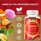 Premium Berberine HCl Weight Loss Support Gummies - 1200 mg Berberine HCl with Ceylon Cinnamon Turmeric Milk Thistle Artichoke for Metabolism Appetite Support - Sugar Free Gluten Free