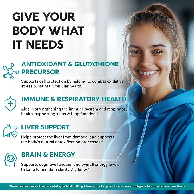 NAC Supplement | Selenium | B6 | B12 - Antioxidant, Immune Support - N Acetyl Cysteine 600 mg per Capsule, 1200 mg per Serving - Made in USA - Non-GMO, Gluten-Free, Vegan - 120 caps, 2 Month Supply
