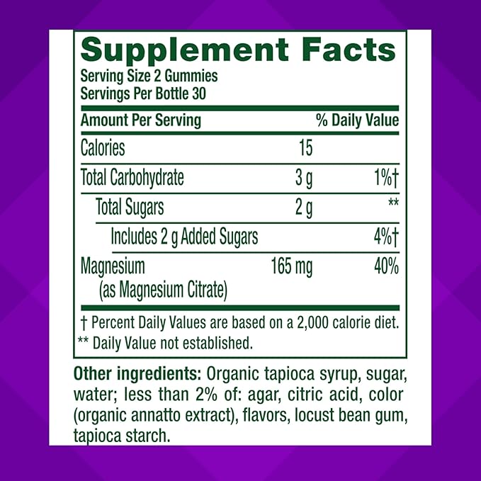 vitafusion Magnesium Gummy Supplement, Bring calm to your vitamin routine, Tropical Citrus Flavor, 60 Gummies