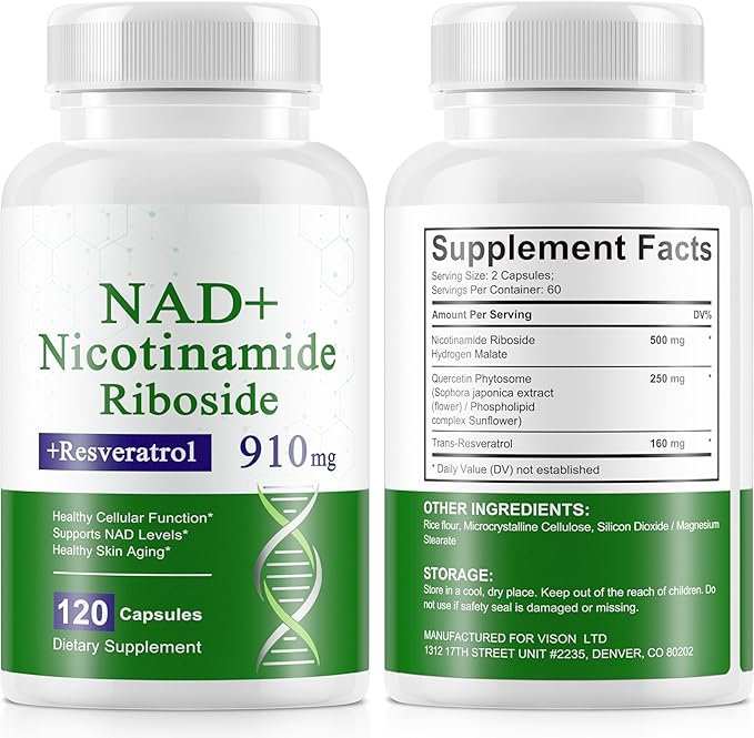 A r b c r n 240 Capsules Supplement,Nicotinamide Riboside Resveratrol 910mg for Men and Women, NR Supplement for Energy Anti-Aging Focus