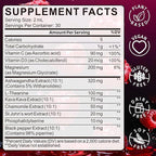 Cortisol Reducer for Women & Men with Magnesium Glycinate, Ashwagandha, L-Theanine - Supports Stress Relief, Sleep & Heart Health, Nerves, Muscles - 2 Fl Oz