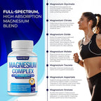 Magnesium Complex 7 Elemental Magnesium Supplement 1000mg – Magnesium Glycinate, Citrate, Malate, Taurate, Oxide, Aspartate, Orotate Non-GMO 90 Capsules