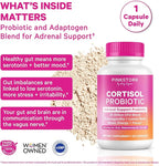 Pink Stork Cortisol Probiotic for Women – Mood and Adrenal Support Supplement – Ashwagandha, Lemon Balm, Chamomile, 25 Billion CFU – Gut Health, Energy, Focus – Lower Cortisol – 30 Capsules