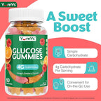 YUM-V'S Glucose Gummies – Fast Acting Glucose Gummy – Great Tasting – Gluten Free, Vegan, Non-GMO – Orange & Berry Natural Flavor – 60 Chewable Gummies for Adults & Kids