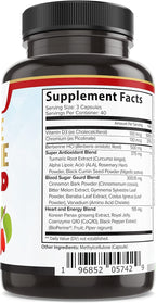 Extreme Berberine 500mg Complex with ALA, Coq10, Turmeric, Cinnamon, Bitter Melon, banaba Leaf, Korean Panax, Royal Jelly, and 21 Herbs for Healthy Blood Sugar Support and Overall Health and Immunity